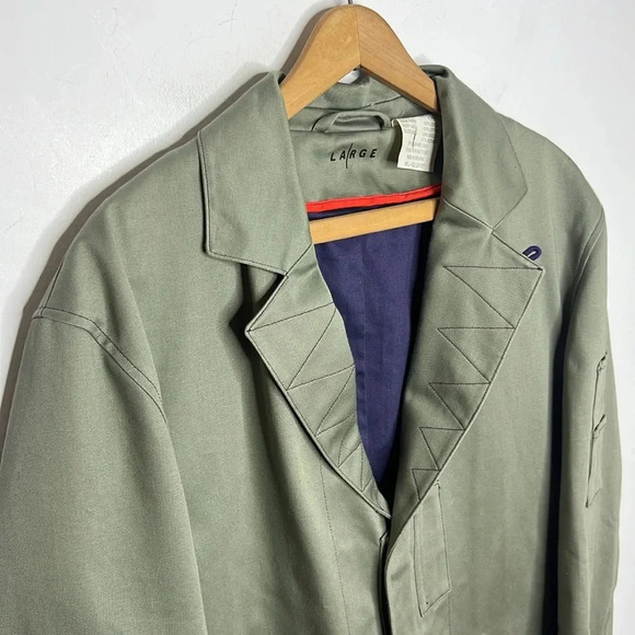 LEVI’S Red Line Green Beige Concealed 3/4 Zip Lapel Jacket - Picture 4 of 13